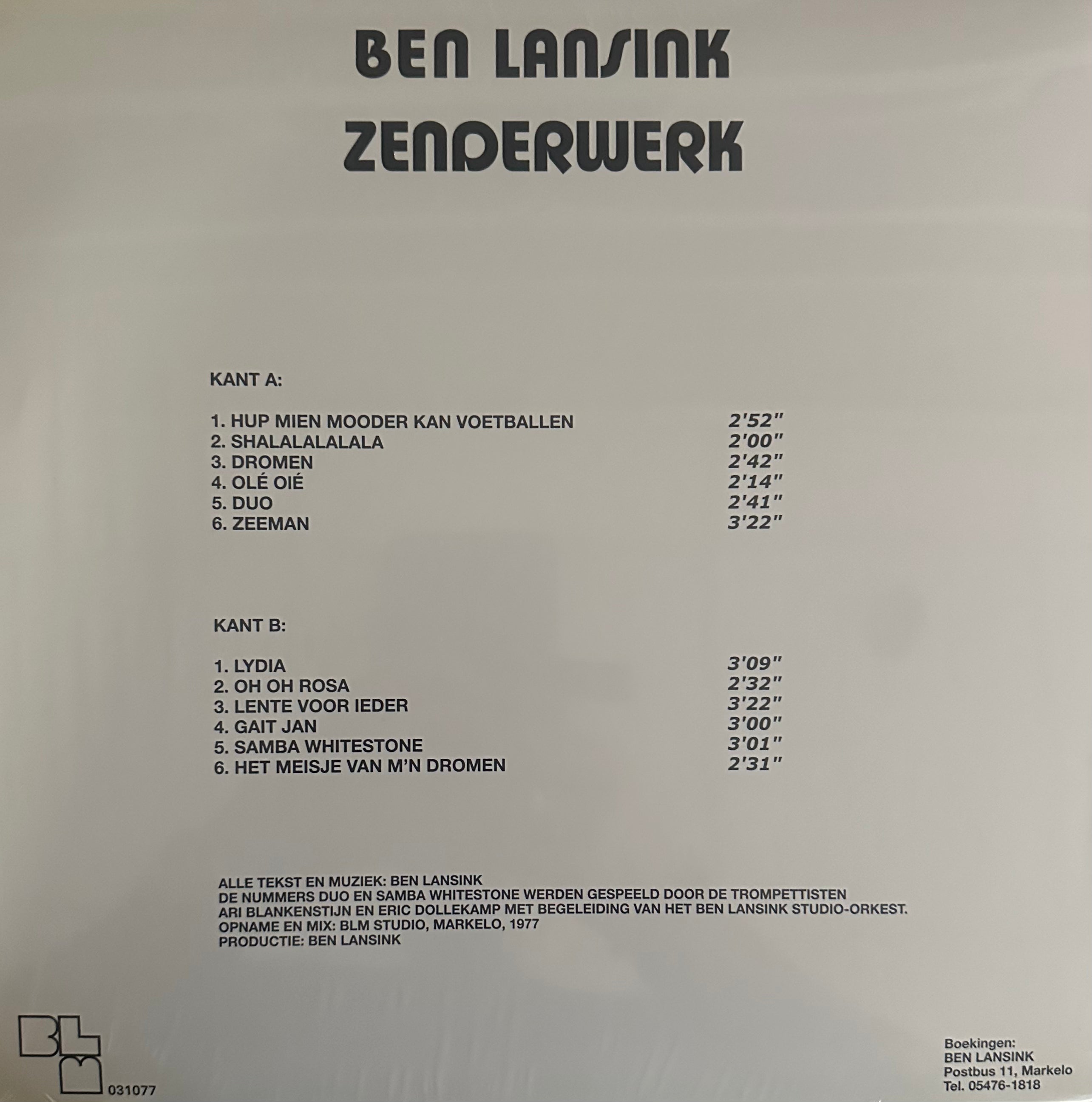 Ben Lansink - Zenderwerk - Groen doorzichtig vinyl