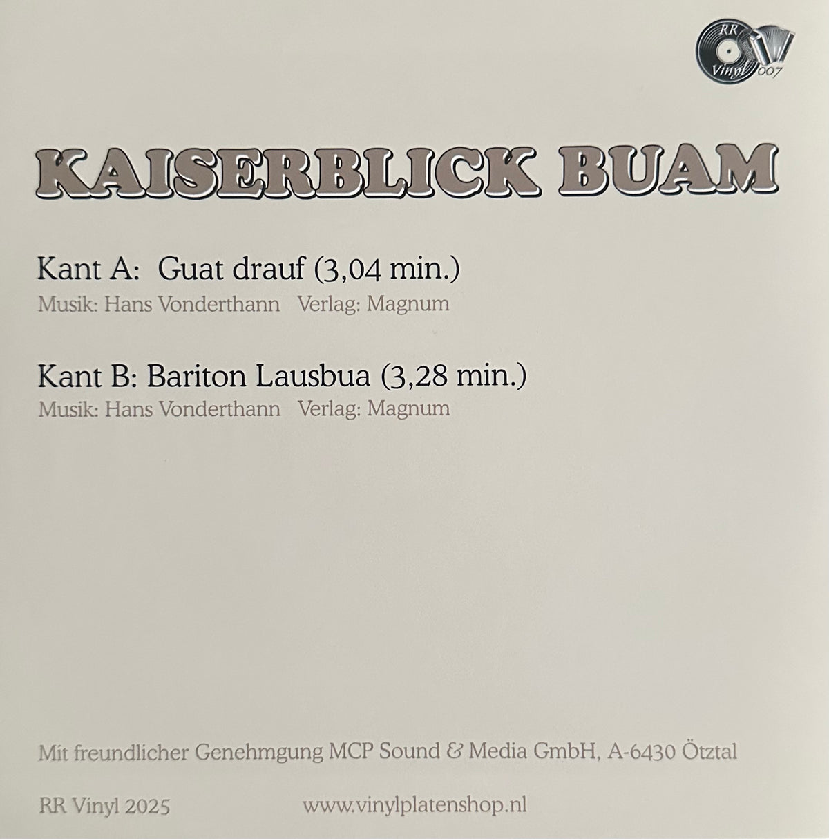 Kaiserblick Buam - Guat drauf - Bariton Lausbua