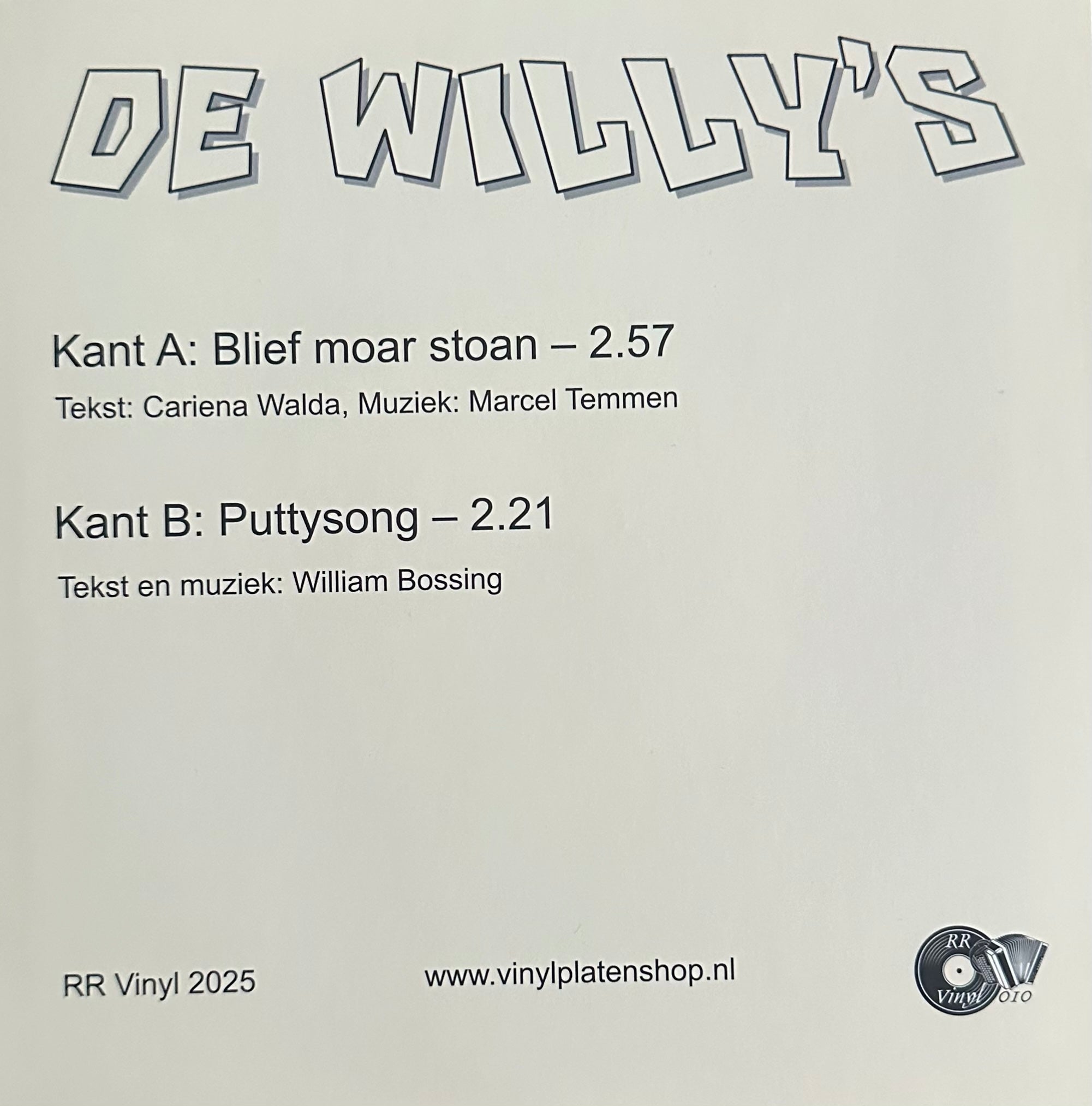 De Willy’s - Blief moar stoan - Puttysong