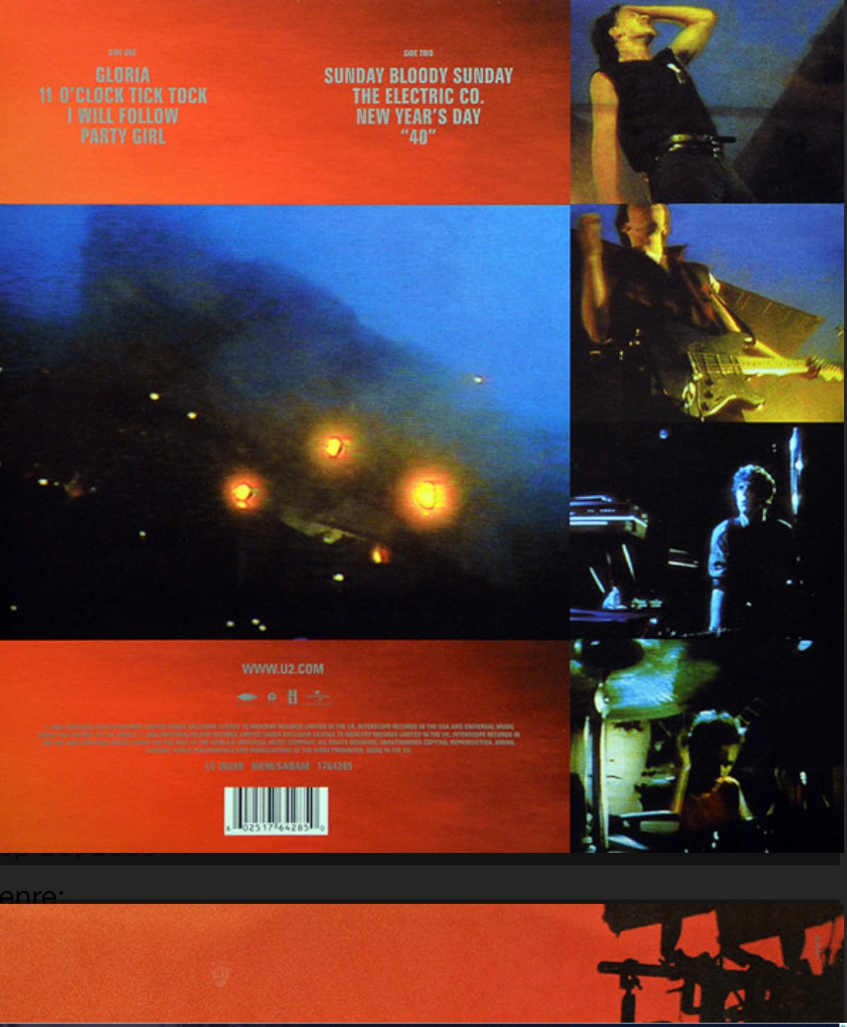 U2 live "UNDER A BLOOD RED SKY"
